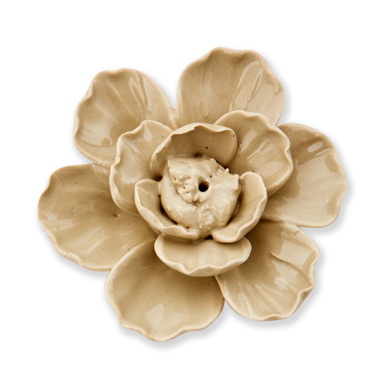Blossom Light Gray Ceramic Incense Stick Holder - Home Fragrance Air Freshener for Indoor Use, 4" x 4" x 1.18"